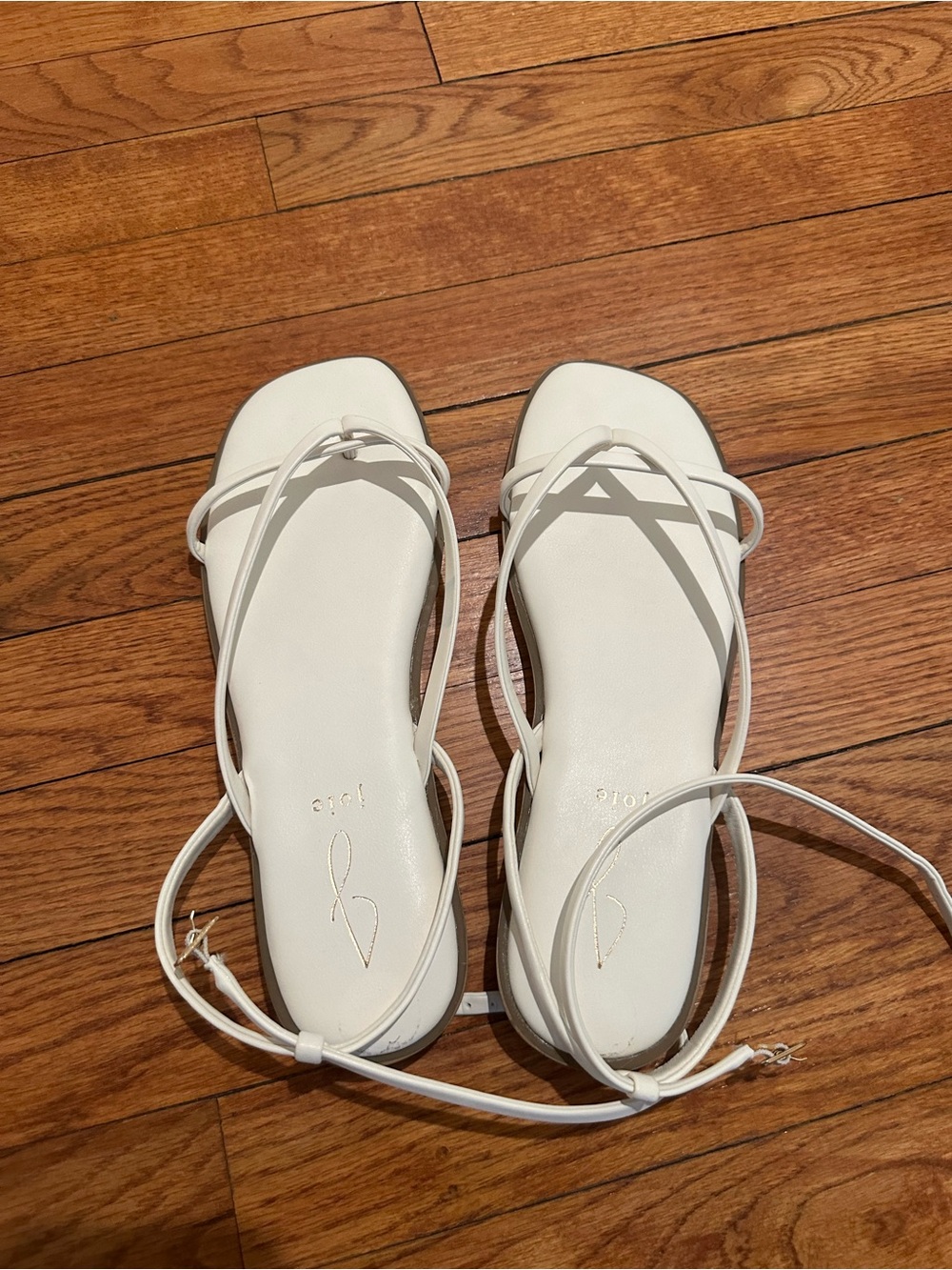 Joie White Strappy Lace-Up Square-Toe Sandals